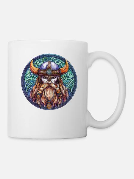 Viking Krieger Rundkreis - Tasse - Weiß