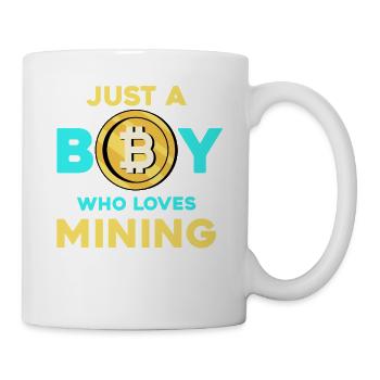 Krypto Mining Junge – Bitcoin Leidenschaft - Tasse - Weiß - Rechts