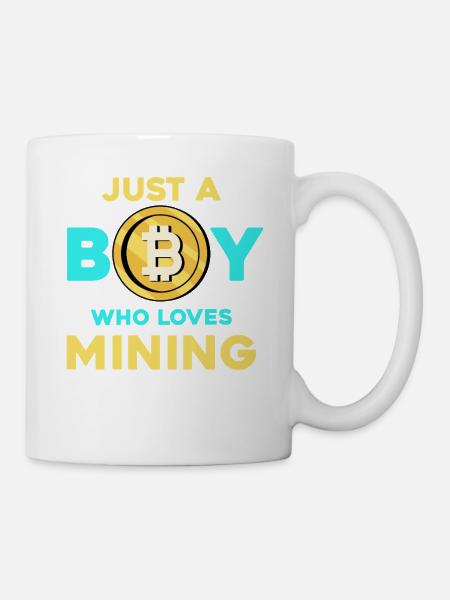 Krypto Mining Junge – Bitcoin Leidenschaft - Tasse - Weiß