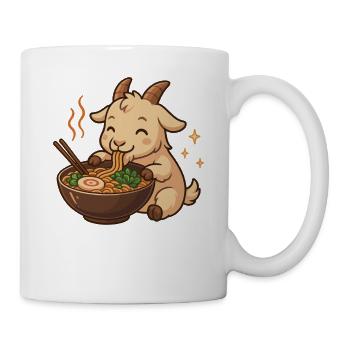 Chèvre aux nouilles, ramen, kawaii chèvre - Mug blanc - blanc - Droite