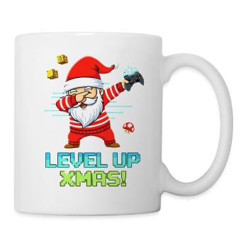 Level Up Xmas Gaming Santa Dabbing Zocker Wichtel - Tasse - Weiß - Rechts