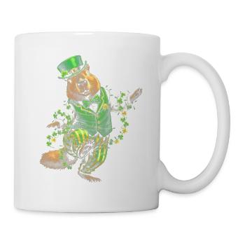 Leprechaunic hamster in lucky outfit - Mug - white - Right