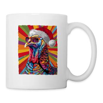 Truthahn Weihnachten Porträt - Tasse - Weiß - Rechts