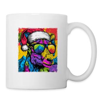 Portrait de Noël de la chèvre de montagne - Mug blanc - blanc - Droite