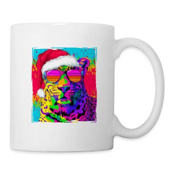 Portrait de Noël du léopard - Mug blanc - blanc - Droite