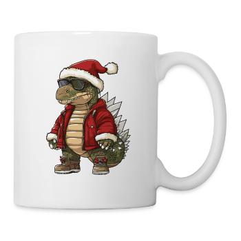 Dinosaurier stegosaurus Weihnachten Winter - Tasse - Weiß - Rechts