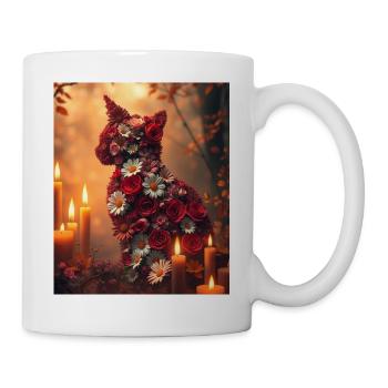 Romantic Floral Cat - Mug - white - Right