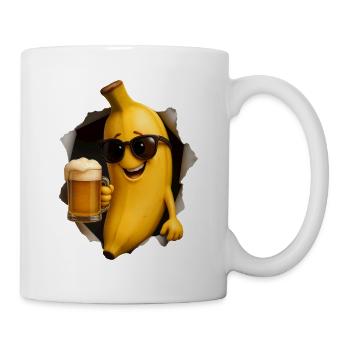Banana hero with beer glass - Mug - white - Right
