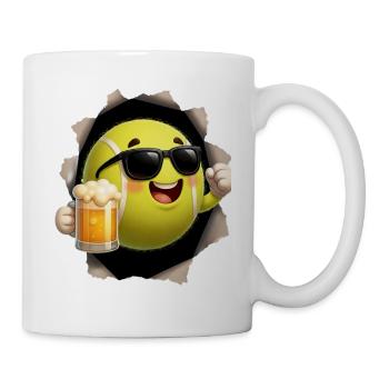 Tennis Bier mit Sonnenbrille - Tasse - Weiß - Rechts