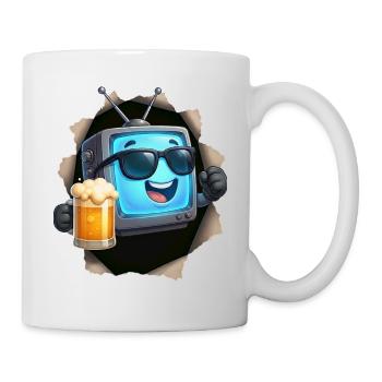 Bière TV - Mug blanc - blanc - Droite