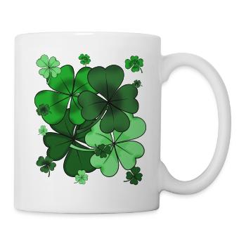 Green Shamrock Pattern - Mug - white - Right