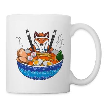 Fox Ramen Japanese Food Kawaii Anime Noodle Lover  - Mug - white - Right