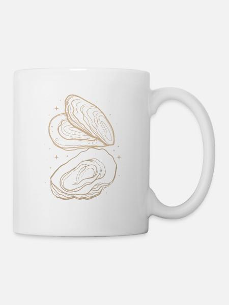 Austern - Tasse - Weiß