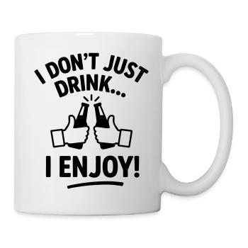 Je ne bois pas seulement, j’aime la bière amusante - Mug blanc - blanc - Droite