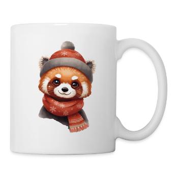Panda d’hiver avec chapeau et écharpe - Mug blanc - blanc - Droite