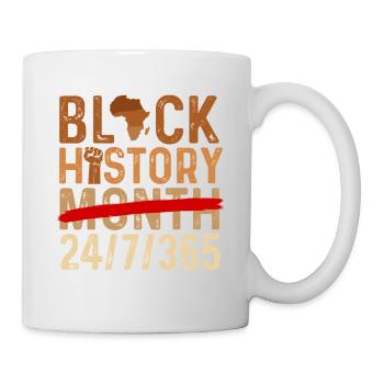 Mois de l’histoire des Noirs 24/7/365 Fierté - Mug blanc - blanc - Droite