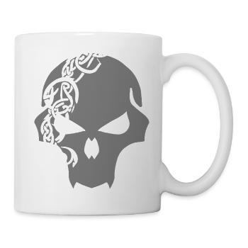 Gothic Skull with Celtic Tribal - Mug - white - Right