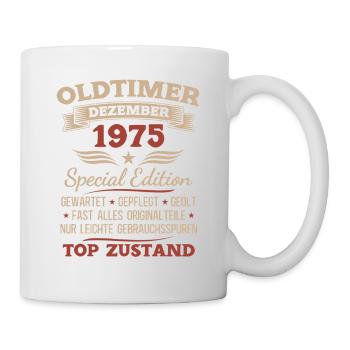 Cadeau du 50e anniversaire Voiture Classique décembre 1975 - Mug blanc - blanc - Droite