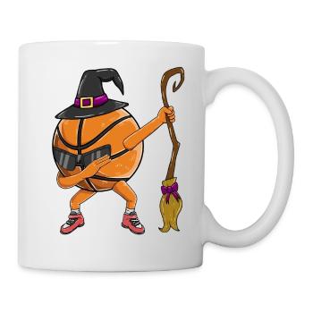 Dabbing Basketball Witch Lustiges Halloween-Sport-Fa - Tasse - Weiß - Rechts