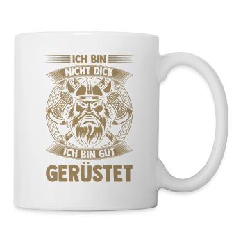 Mittelalter Schildwall Mittelaltermarkt Wikinger - Tasse - Weiß - Rechts