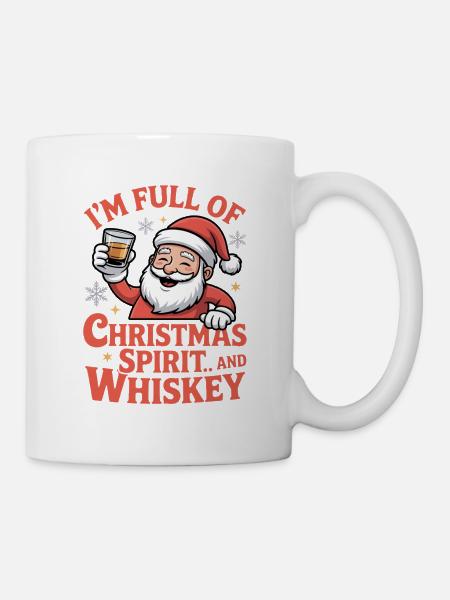 Weihnachts-Whiskey-Weihnachtsgeist - Tasse - Weiß
