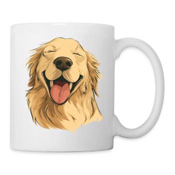 Lächelnder Golden Retriever - Tasse - Weiß - Rechts