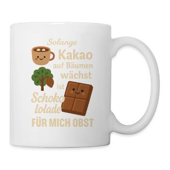 Chocolate is Fruit – Funny Cocoa Motif - Mug - white - Right