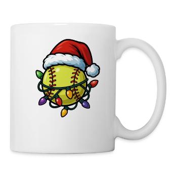 Christmas Softball Funny Softball Player Christmas - Mug - white - Right