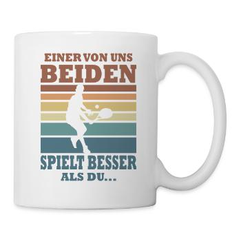 Joueur de tennis offre des tenues de paroles de tennis - Mug blanc - blanc - Droite