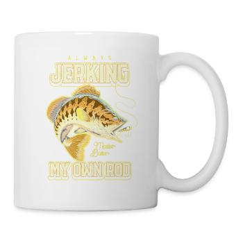 Always Jerking My Rod Funny Fishing - Mug - white - Right