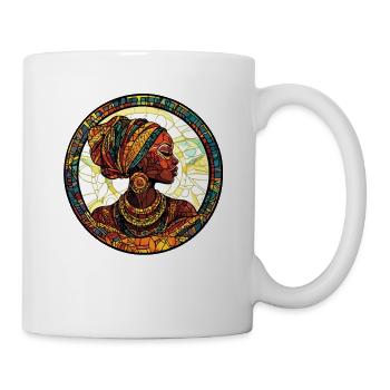 Mosaikporträt der Königin im Kreis - Tasse - Weiß - Rechts