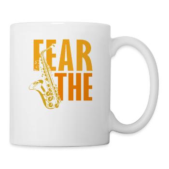 Fear The Sax Saxophone Lustiger Saxophonist - Tasse - Weiß - Rechts