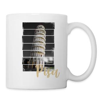 Souvenir vintage de la Tour penchée de Pise, Italie - Mug blanc - blanc - Droite