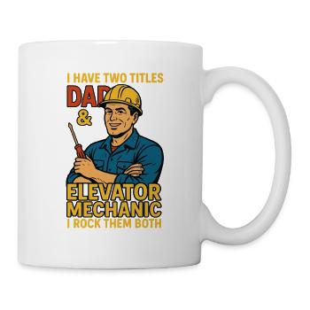 Funny Elevator Inspector Dad And Elevator Mechanic - Mug - white - Right