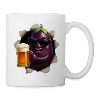 Bière d’aubergine - Mug blanc - blanc - Droite