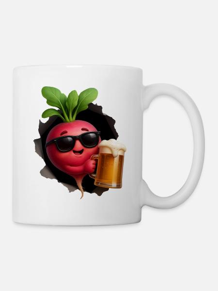 Radieschen Bier - Tasse - Weiß