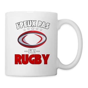 Ich kann nicht, ich habe ein Rugby-Fan-Unterstützer eines französischen Geschenks - Tasse - Weiß - Rechts