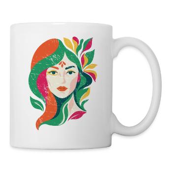 Portrait floral d'une femme  - Mug blanc - blanc - Droite