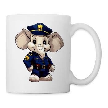 Police des éléphants - Mug blanc - blanc - Droite