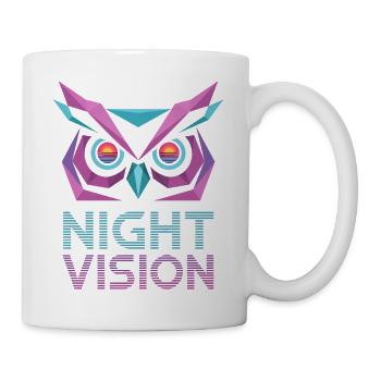 Night Vision Eule Retro Cyberpunk - Tasse - Weiß - Rechts