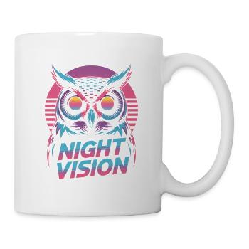 Night Vision Eule Retro Synthwave Nacht - Tasse - Weiß - Rechts
