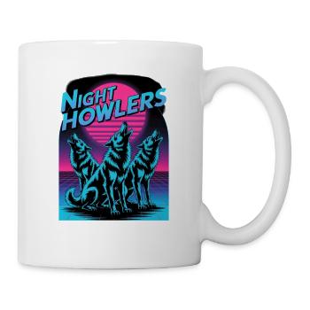 Night Howlers Retro Wolf Pack Moonlit Night - Mug - white - Right