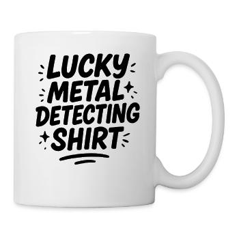 Lucky Metal Detecting Shirt Chasse au Trésor Amusant - Mug blanc - blanc - Droite