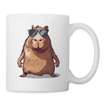 Comic de capybara décontracté avec lunettes de soleil - Mug blanc - blanc - Droite