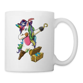 Funny Pirate Unicorn Dabbing Treasure Chest Magic - Mug - white - Right