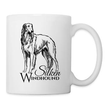 Chien de chien à vent, soie - Mug blanc - blanc - Droite