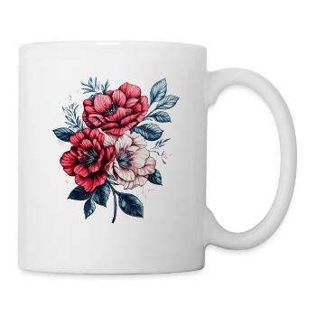 Red Blue White Floral Power - Mug - white - Right