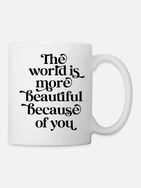 Le monde plus beau - Valentine Romantic Black - Mug blanc - blanc