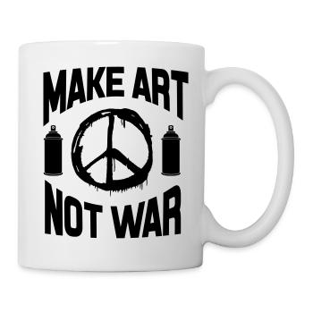 Faire de l’art et non de la guerre - Spray de graffiti pour la paix - Mug blanc - blanc - Droite