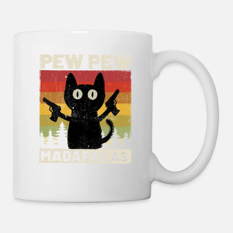 Pew Pew Katze - Tasse - Weiß
